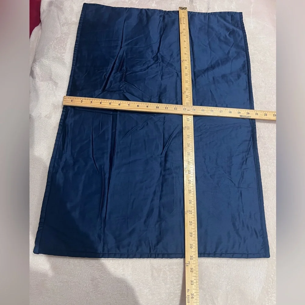 Navy Blue Quilted West Elm Embroidered Velvet pillow cover